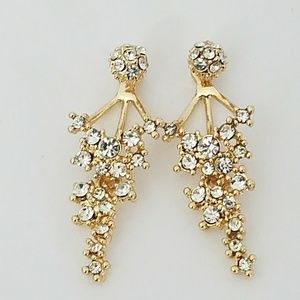 Gold Plated Unique Double Side Dangle Earrings
